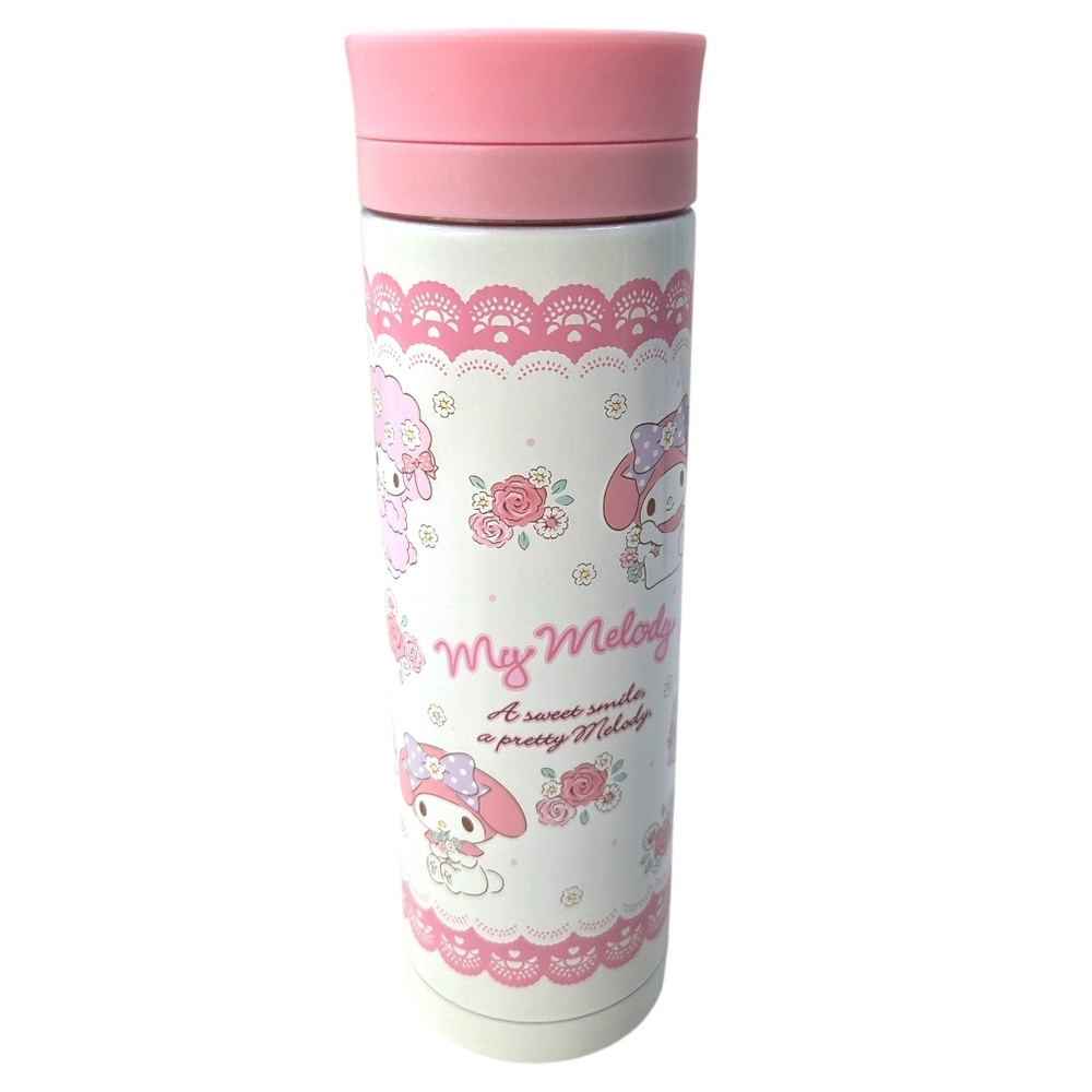 My Melody Sanrio Stainless Steel Tumbler Metal Water Bottle Food Storage Pink